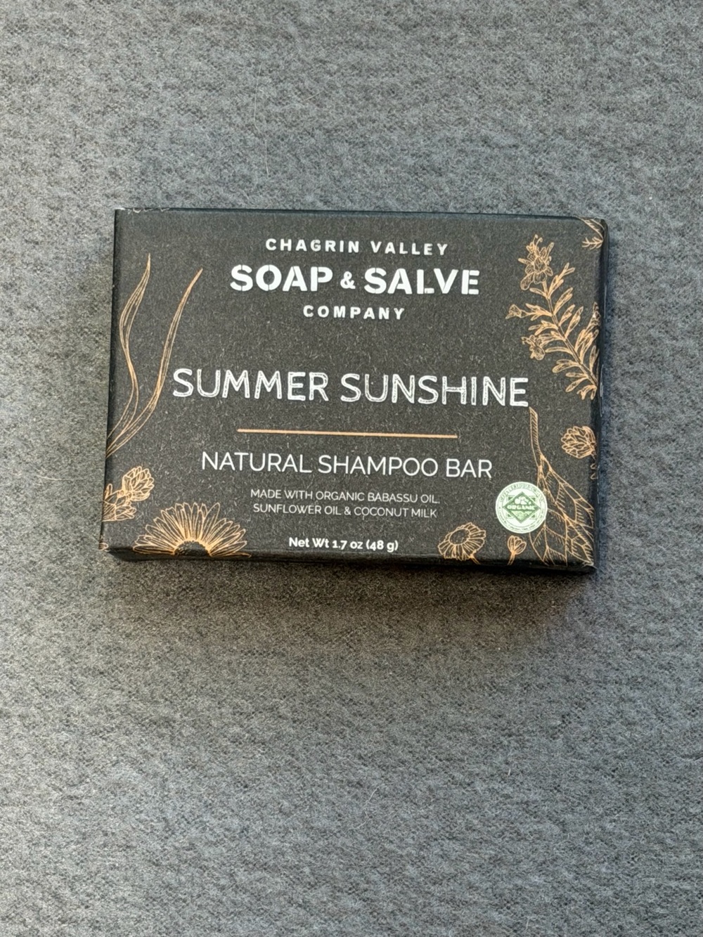 Chagrin Valley Soap & Salve Summer Sunshine Natural Shampoo Bar — Black